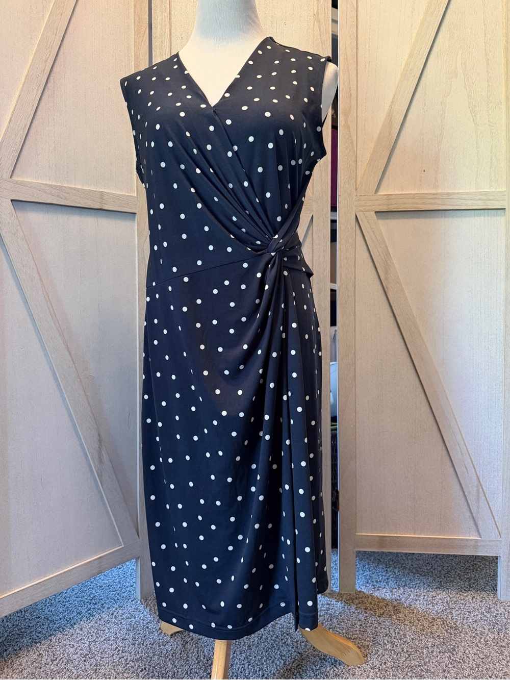 Banana Republic Navy and White Polka Dot Dress